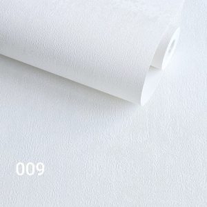 کاغذ دیواری ساده سفید با اکلیل نقره ای و پتینه محو کد 009