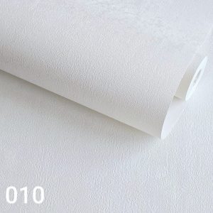 کاغذ دیواری ساده سفید با اکلیل طلایی و پتینه محو کد 010